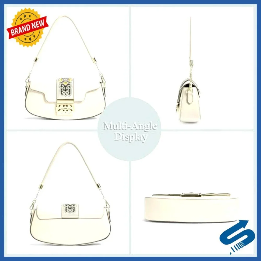Genuine Leather Hobo Tote with Hand Carved Design, Adjustable Straps